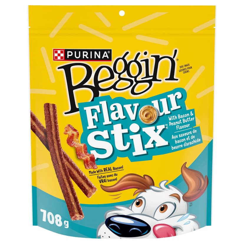 Beggin Flavour Stix Peanut Butter and Bacon Dog Treats, 708-g