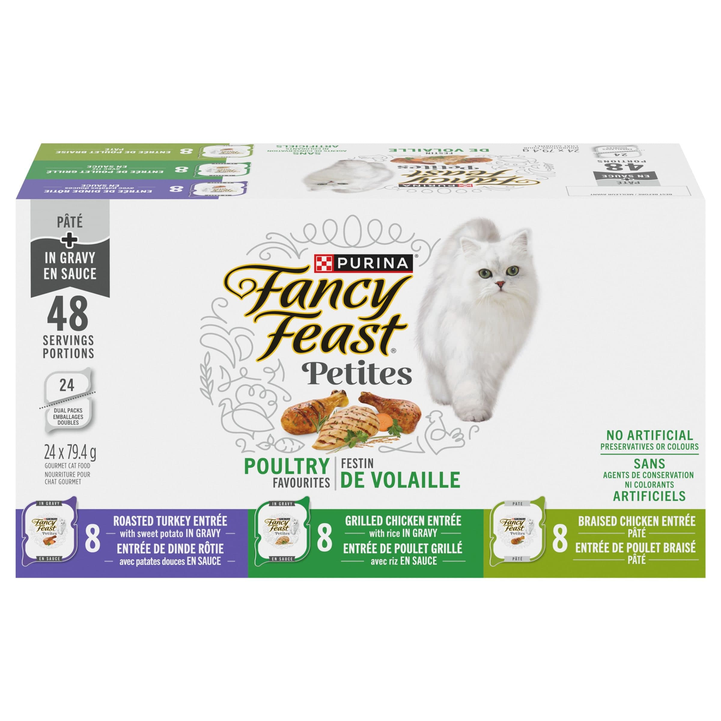 Fancy Feast Petites Poultry Pleaser Wet Cat Food Variety Pack, 79-g, 24-pk
