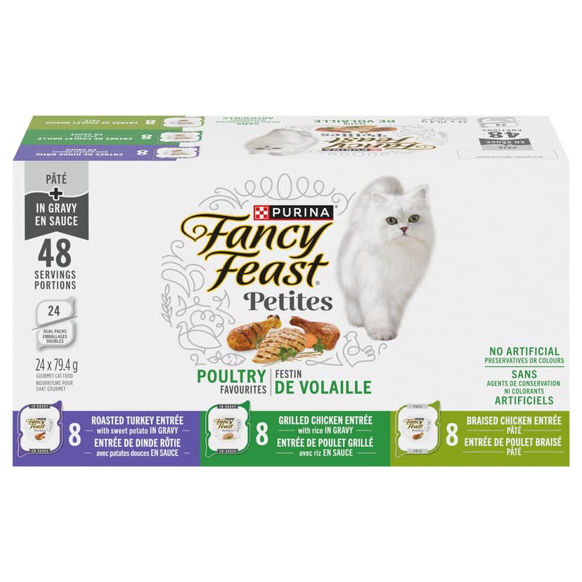 Fancy Feast Petites Poultry Pleaser Wet Cat Food Variety Pack, 79-g, 24-pk