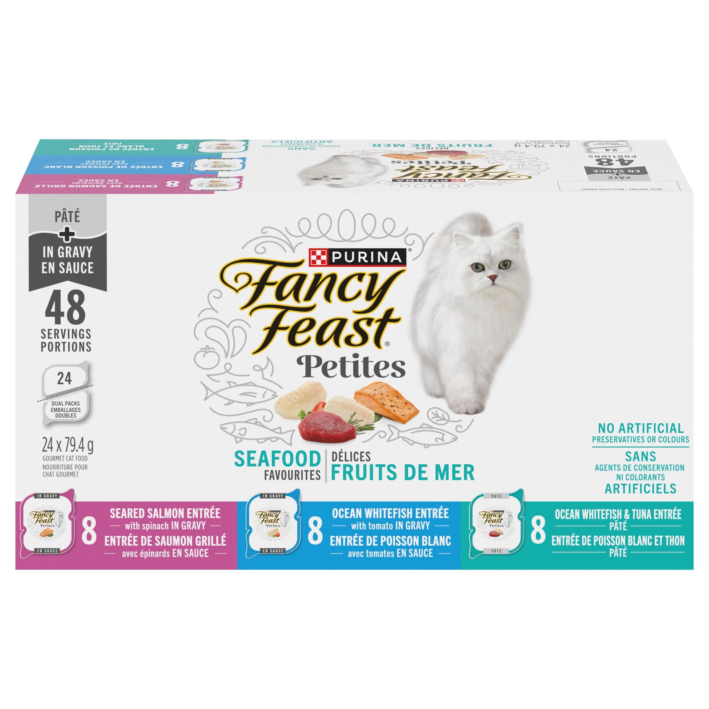 Fancy Feast Petites Seafood Favourites Wet Cat Food Variety Pack, 79-g, 24-pk