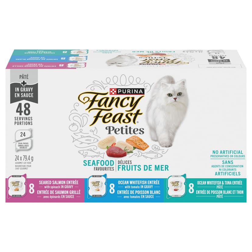 Fancy Feast Petites Seafood Favourites Wet Cat Food Variety Pack, 79-g, 24-pk