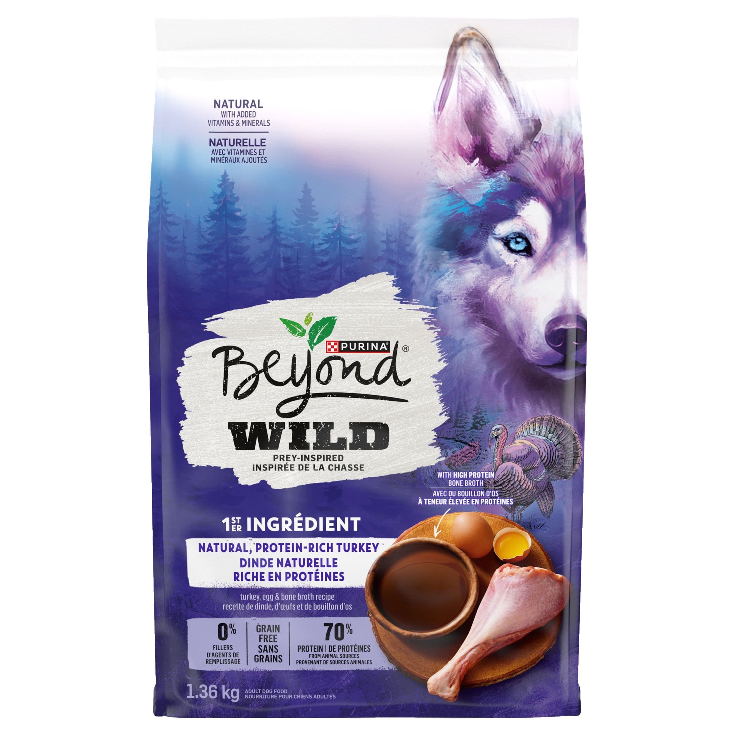 Beyond Wild Prey-Inspired Grain-Free High Protein Turkey and Egg Adult Dry Dog Food, 1.36-kg