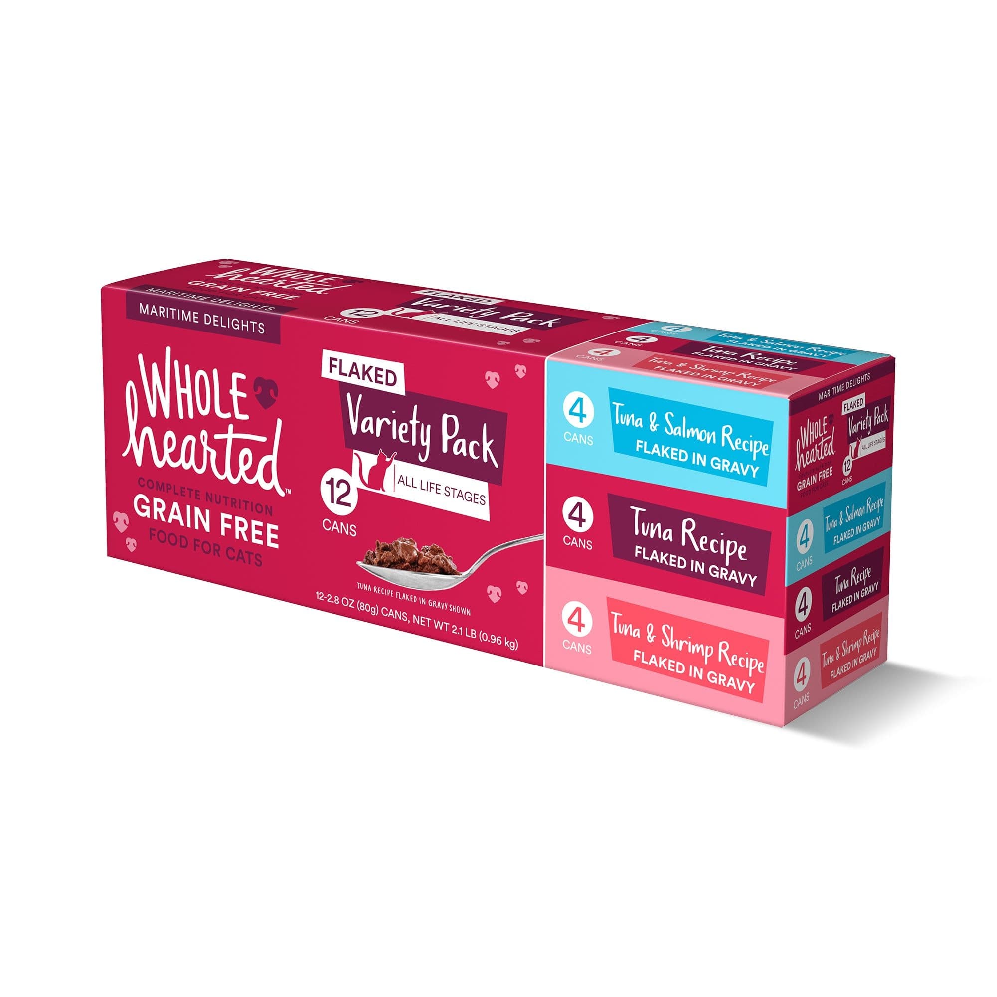 Wholehearted Grain-Free Flaked Wet Cat Food Multi-Pack, 12-pk