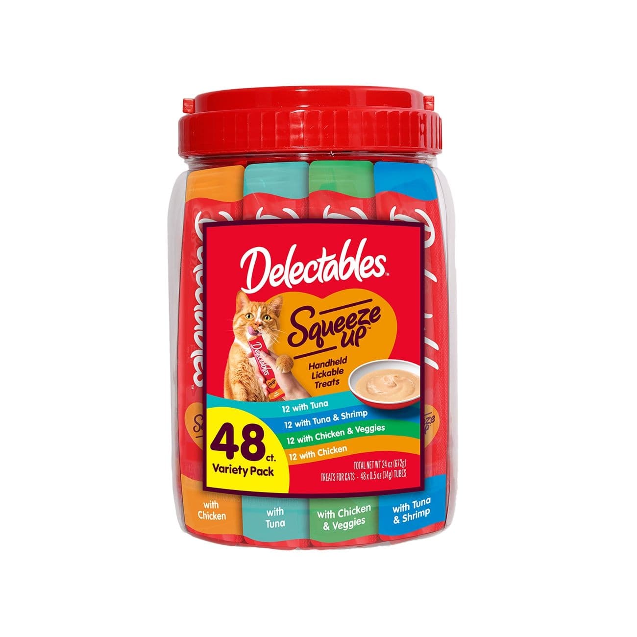 Delectables Lickable Cat Treat Variety Pack, 48-pk