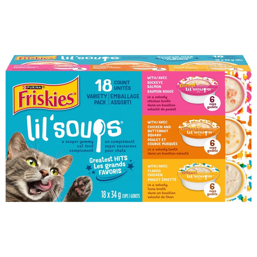 Friskies Lil Soups Greatest Hits Wet Cat Food, 18-pk