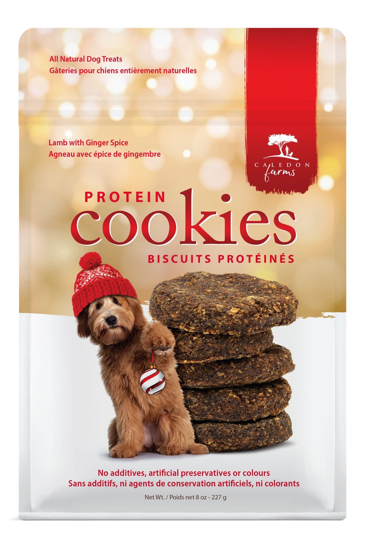 Caledon Farms All Natural Protein Dog Treat Cookies, Lamb with Ginger Spice, 227-g