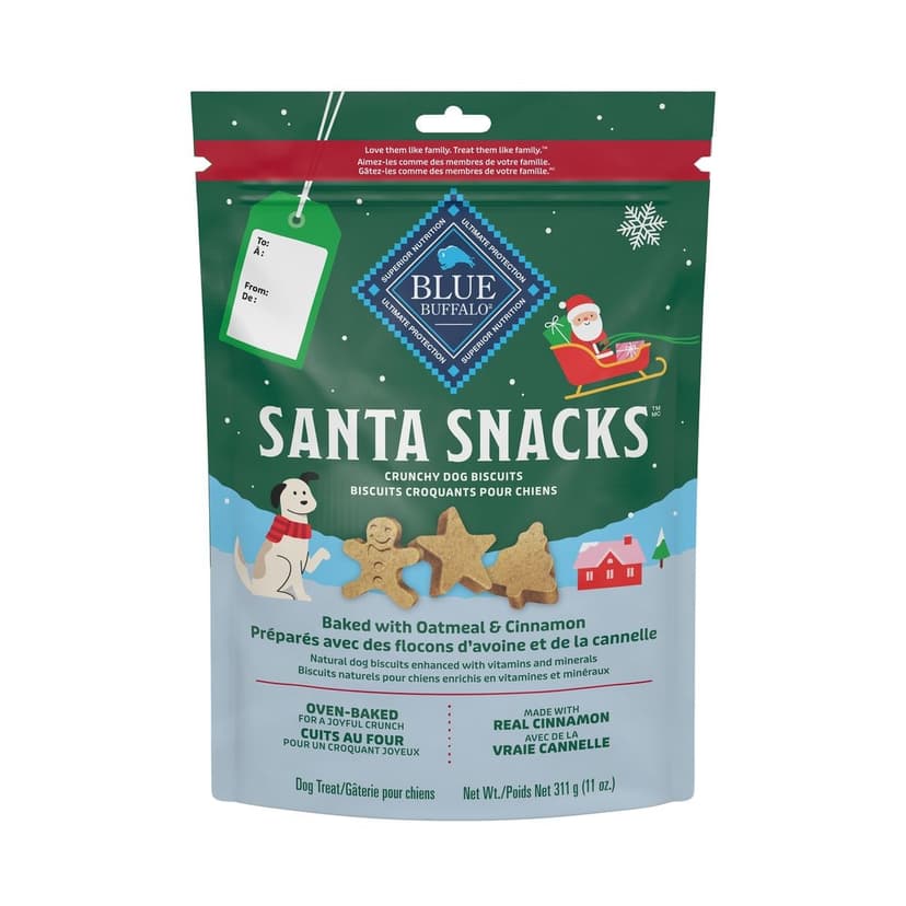 Blue Buffalo Santa Snacks Soft-Moist Dog Treats, Chicken Flavour, 127-g