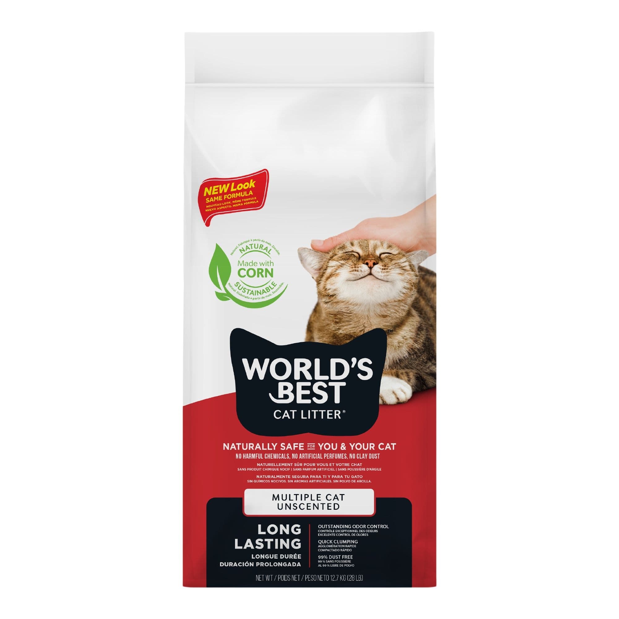 World's Best Natural Multi-Cat Clumping Cat Litter Formula, 12.7-kg