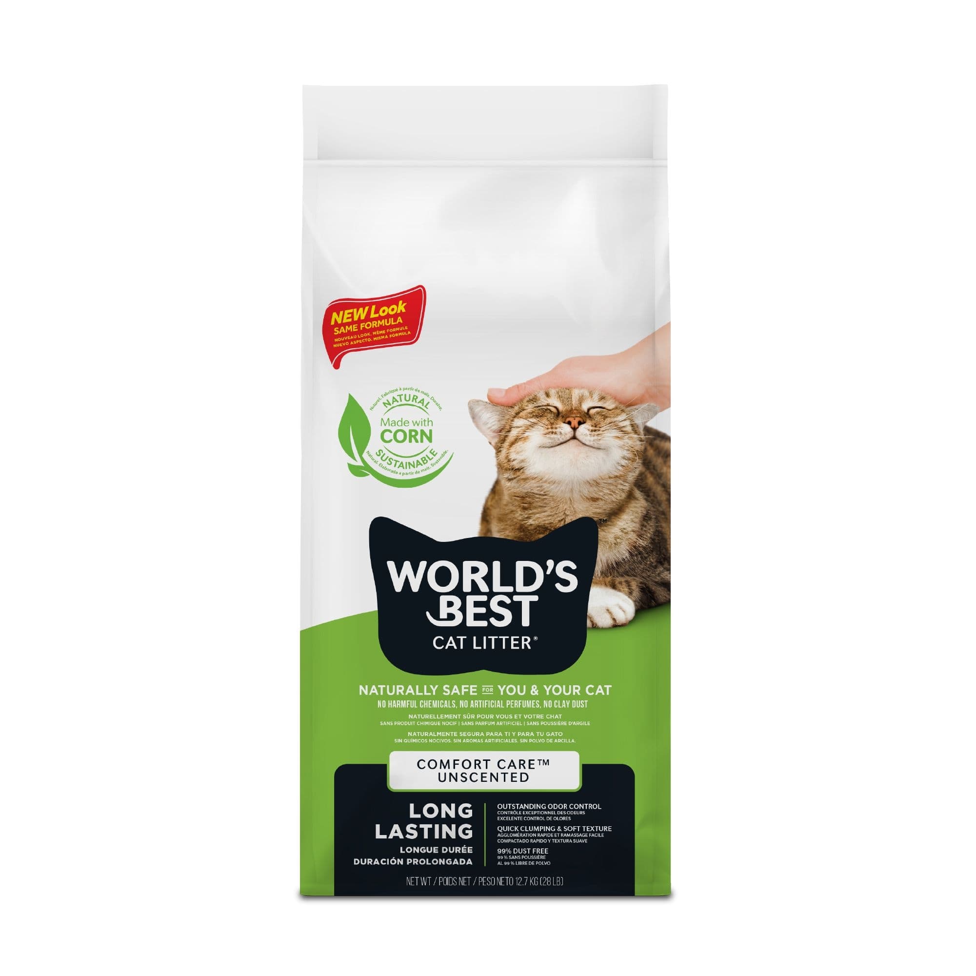 World's Best Natural Clumping Cat Litter Formula, Unscented, 12.7-kg