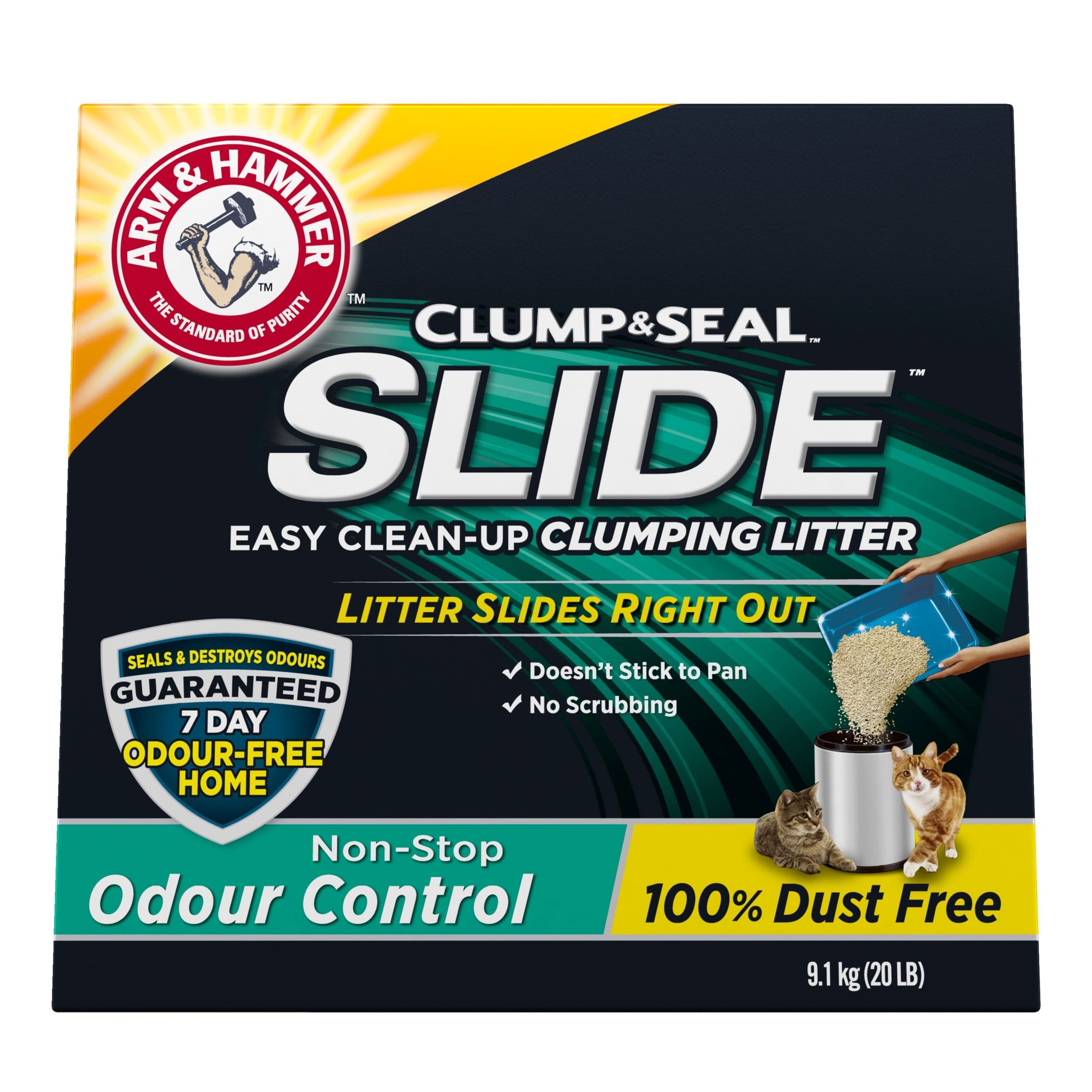 Arm & Hammer Clump & Seal Slide Unscented Cat Litter, 9.1kg