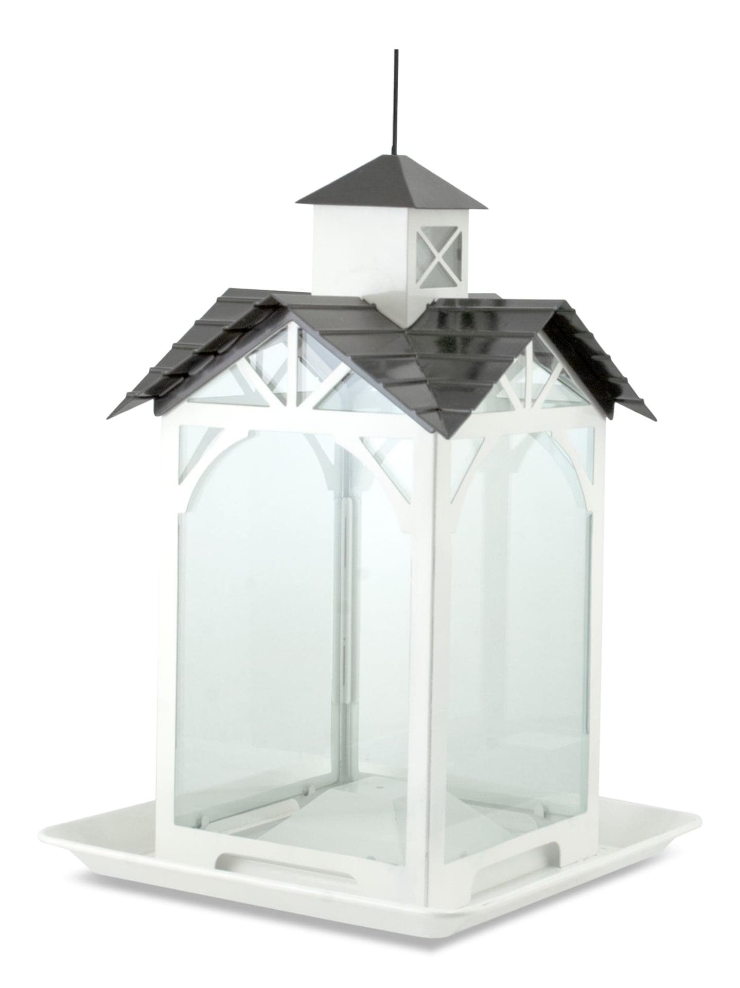 Panacea Modern Farmhouse Glass Stable Bird Feeder