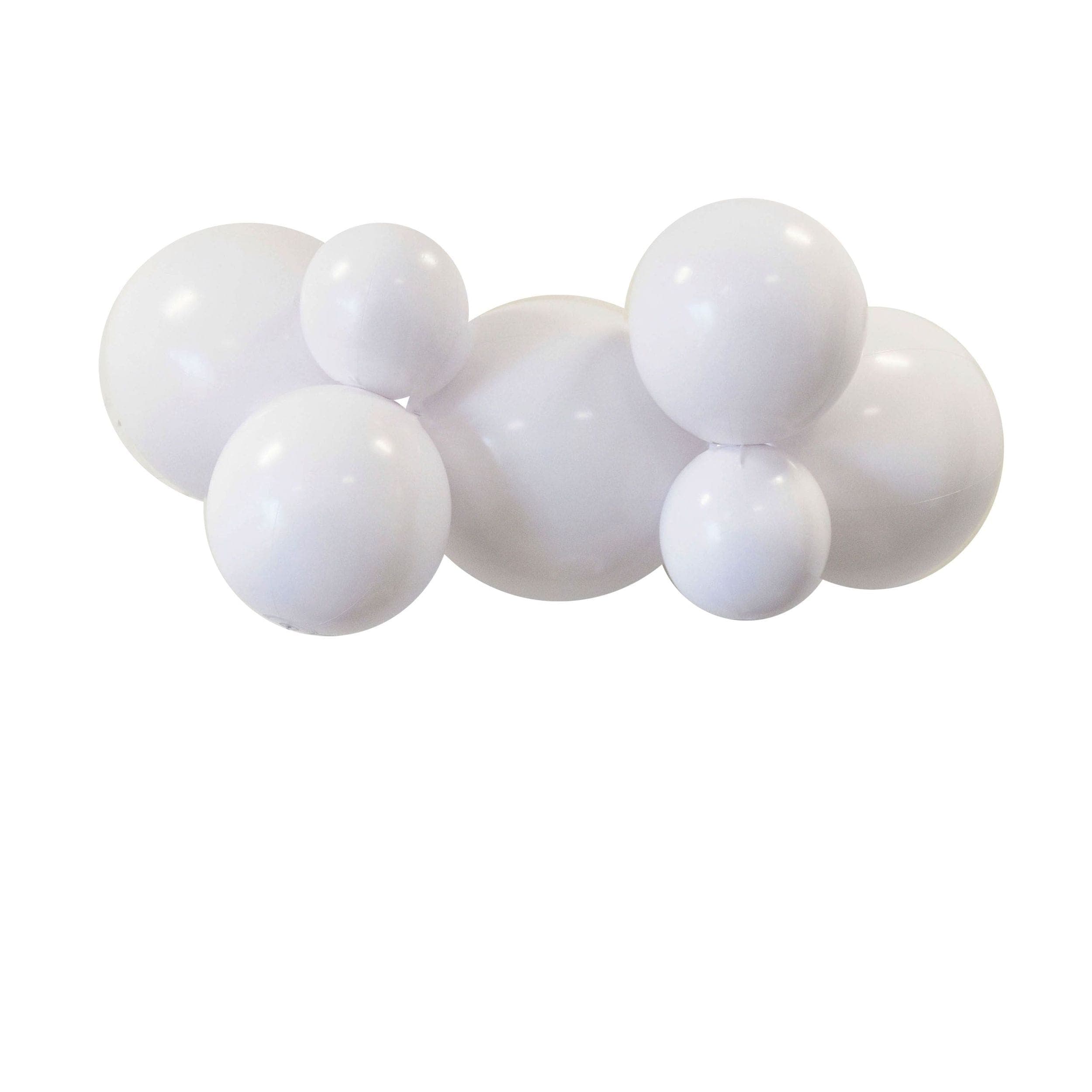 PartyAire Reusable Linked Inflatable PVC Balloon Garland, White, Air-Filled