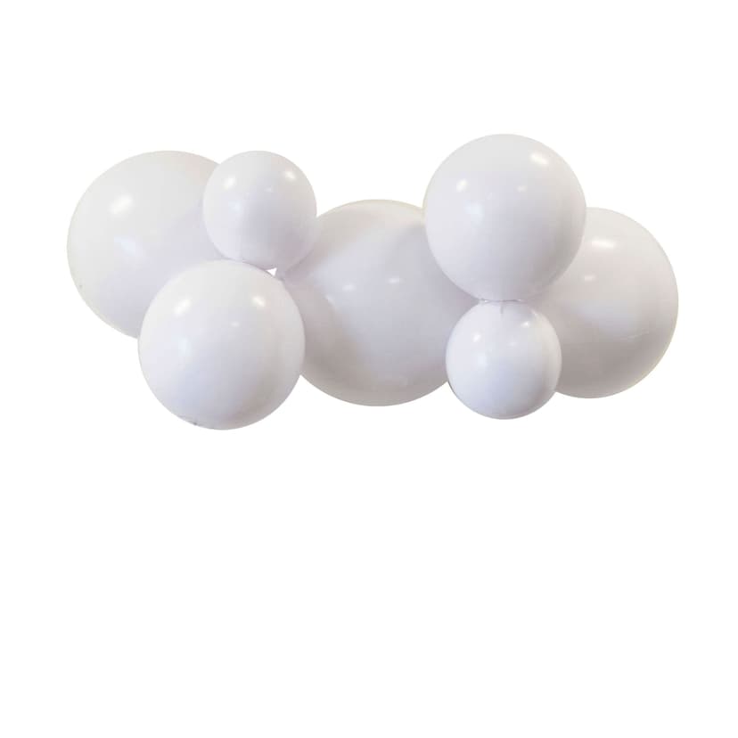 PartyAire Reusable Linked Inflatable PVC Balloon Garland, White, Air-Filled