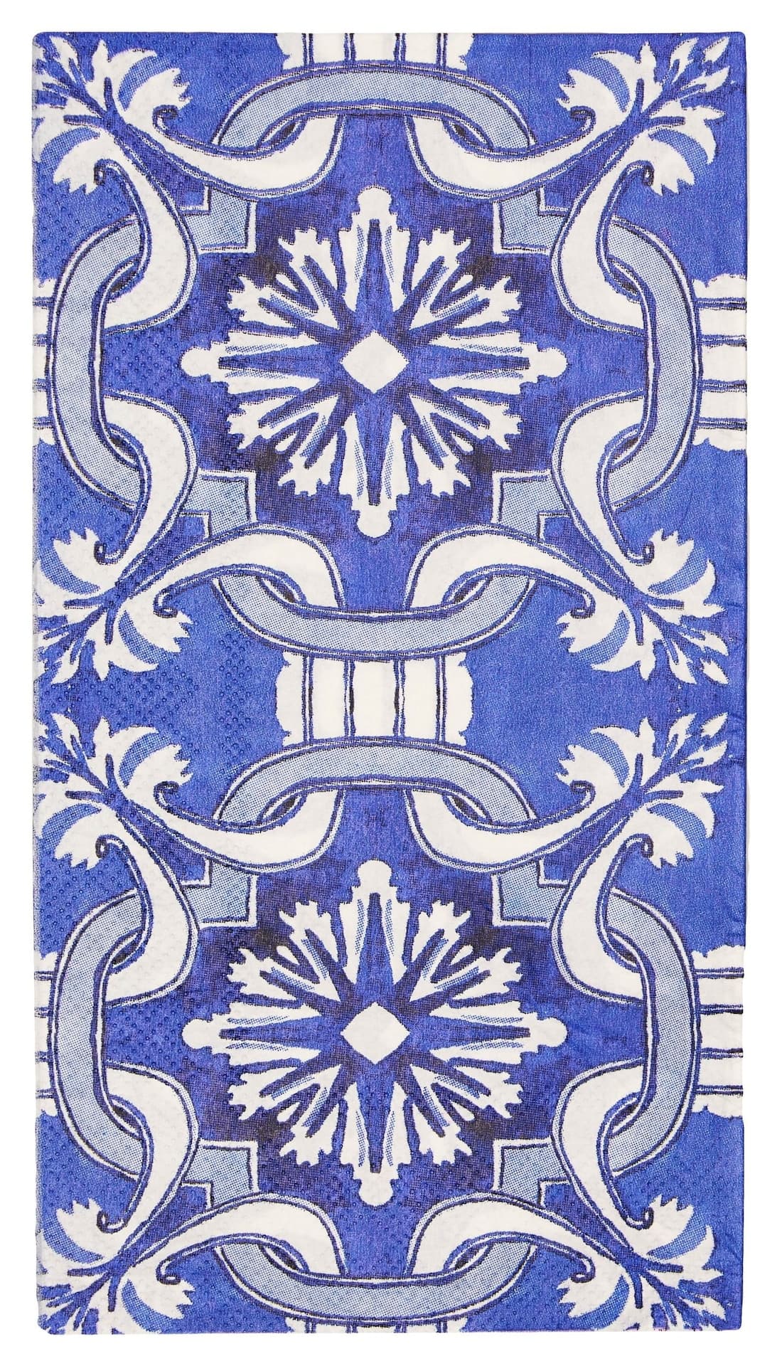 Sophistiplate Moroccan Nights Rectangle Paper Disposable Guest Towel Napkins, Blue/Gold, Tile, 8-in, 20-pk, 3-ply, for Mother's Day/Easter