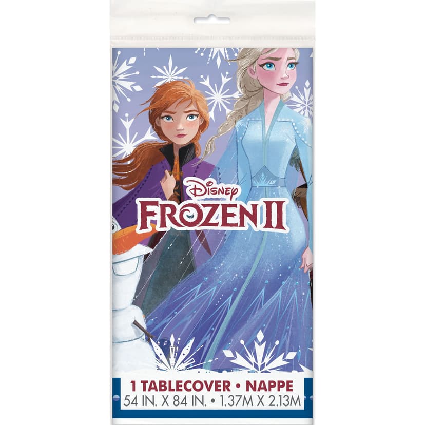 Disney Frozen Rectangle Plastic Reusable Table Cover, Blue, 54x96-in, for Birthday Party