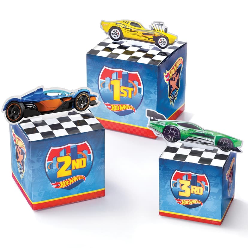 Hot Wheels Table Decorating Kit Centerpieces, Orange/Blue, for Birthday Party, 3-pc