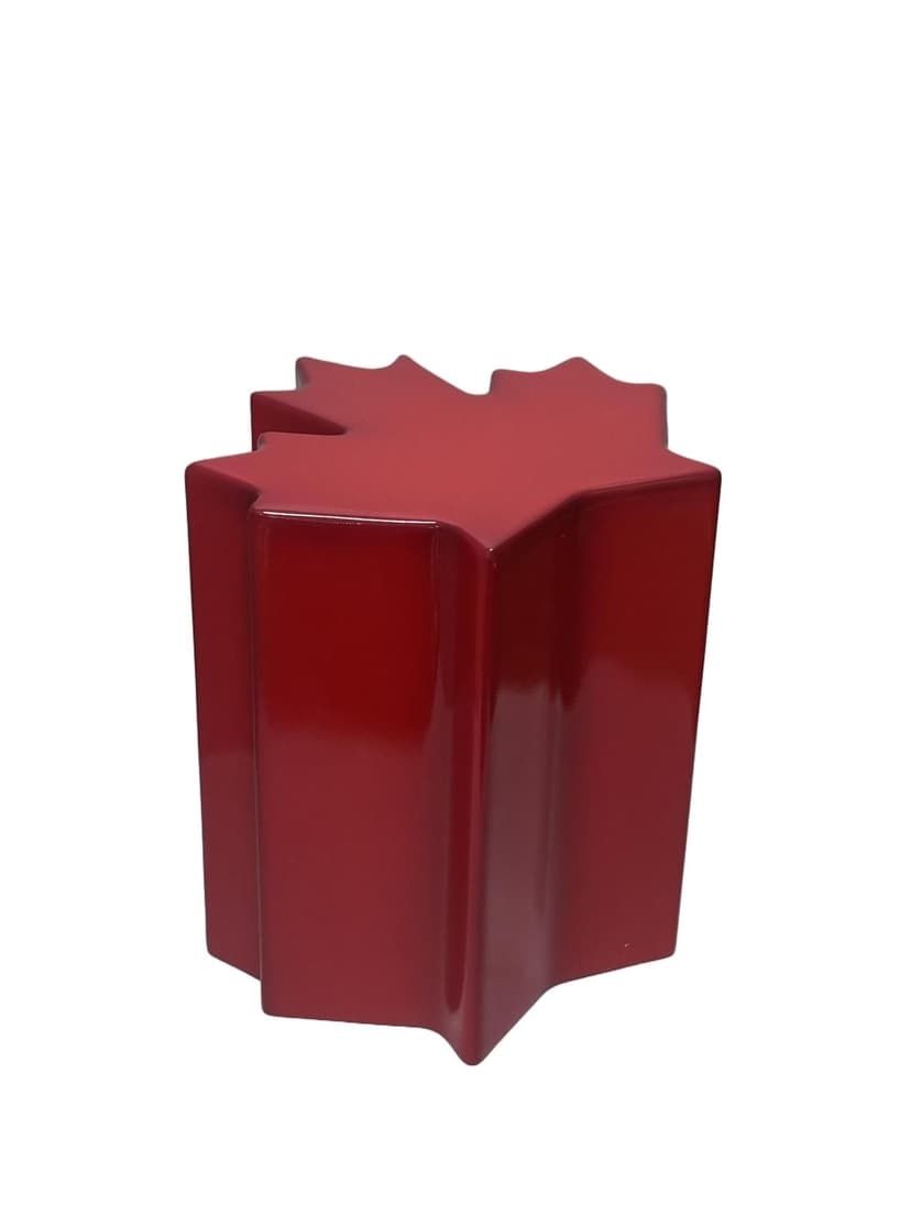 Canada Day Maple Leaf Shaped Stool, Red, 10-in