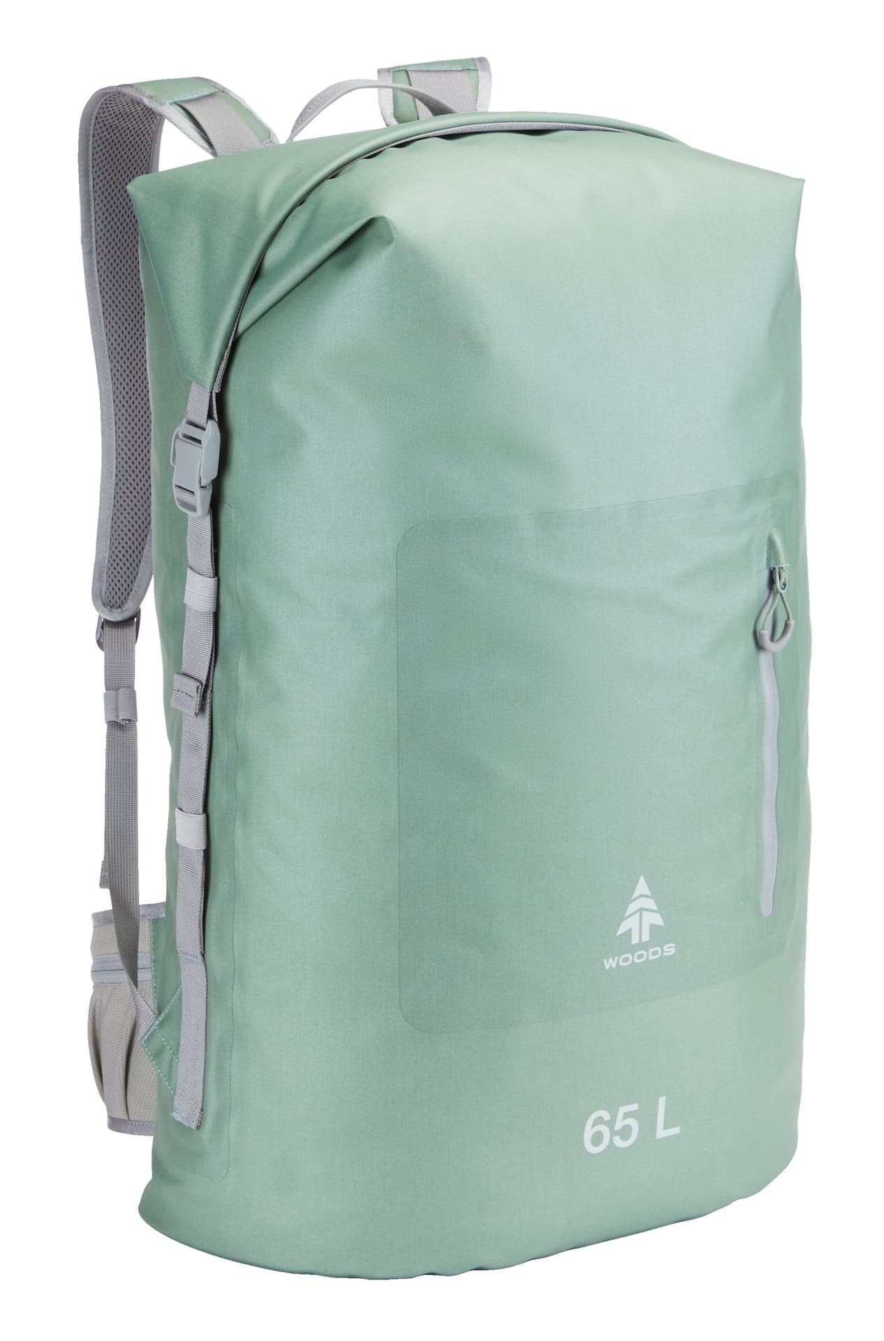 Woods Portage Roll Top Waterproof Dry Backpack For Camping/Hiking/Canoeing/Kayaking, 65-L