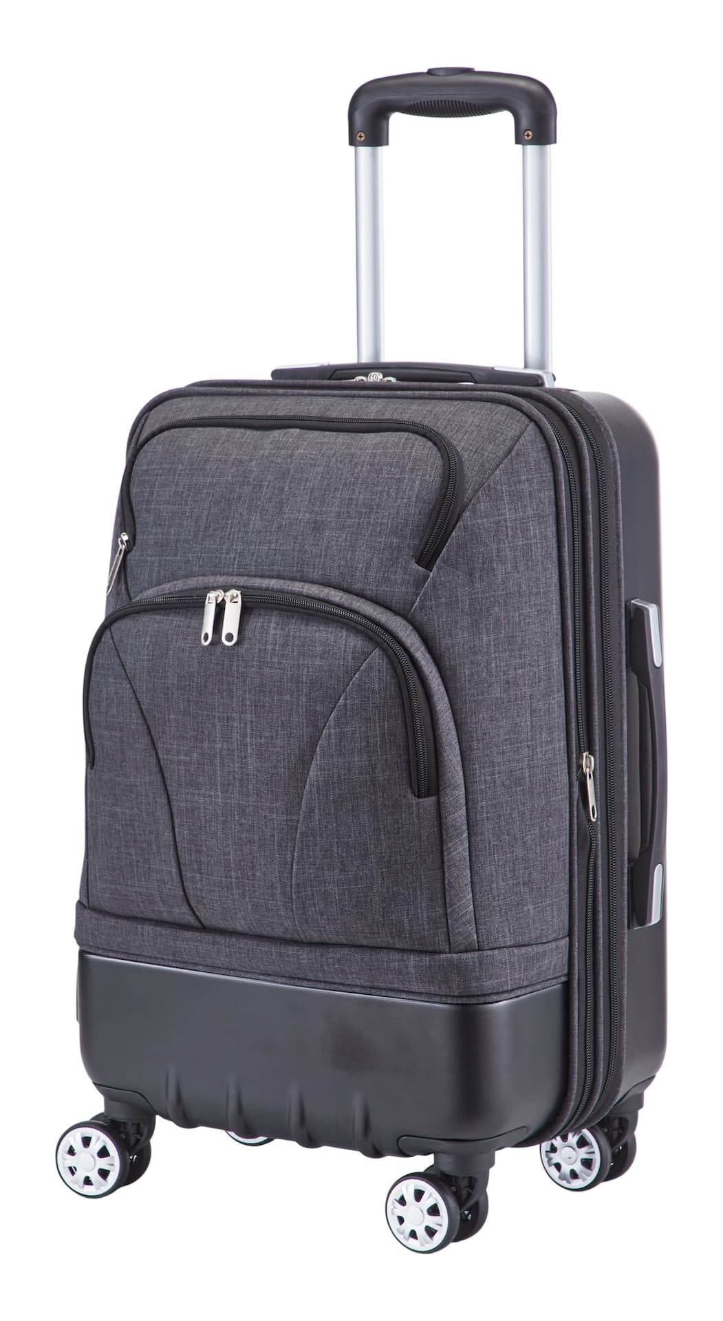 Outbound Hybrid Spinner Wheel Carry-On Travel Luggage Suitcase, Charcoal, 21-in