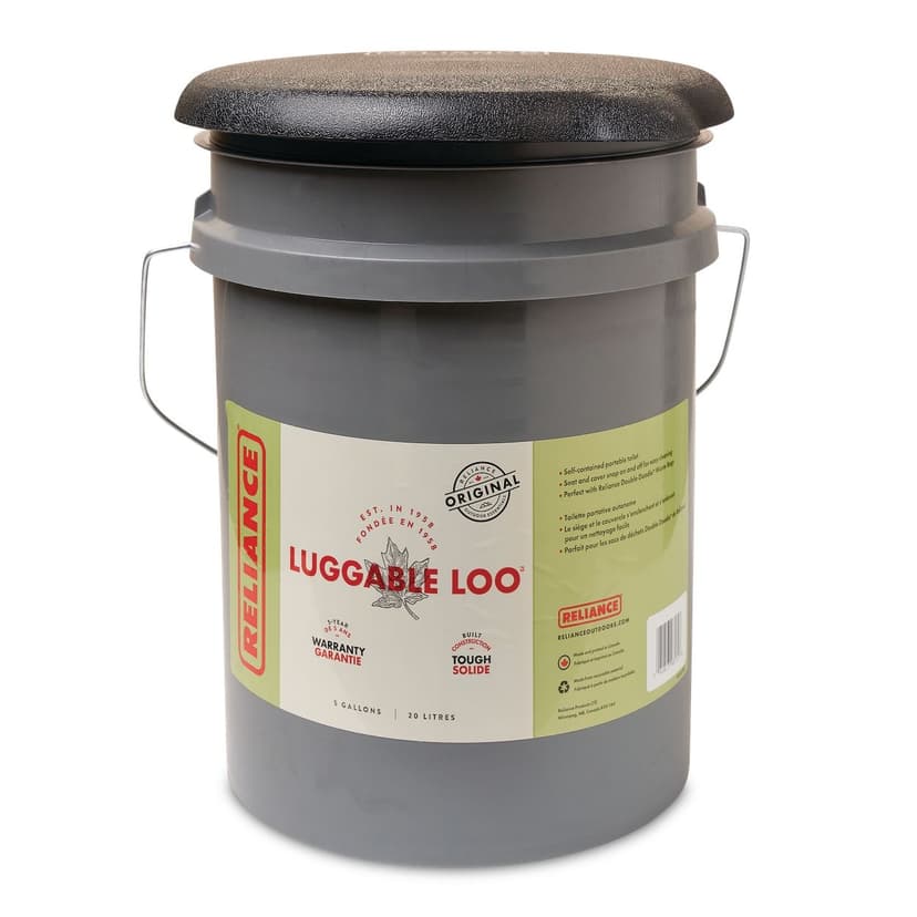 Reliance Luggable Loo Portable Bucket Camping Toilet/Porta Potty w/ Pail & Seat Cover