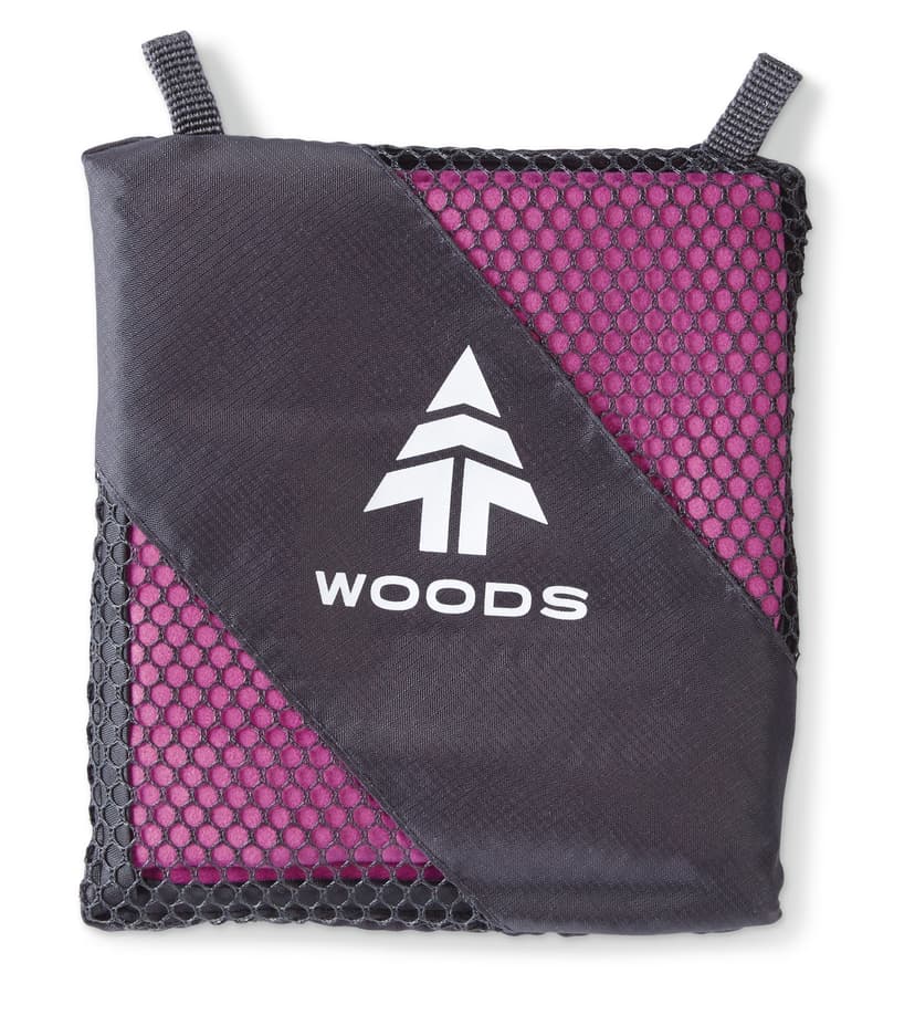 Woods Compact Lightweight Microfibre Camping Hand Towel 15.75"x31.5", Absorbent & Fast-Drying, Assorted