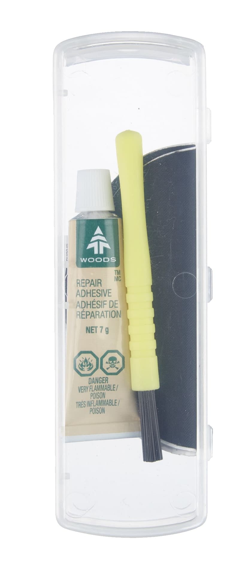 Woods Permanent Adhesive Seam & Hole Patch Field Repair Kit For Fabrics, Tents, Tarps & Boots