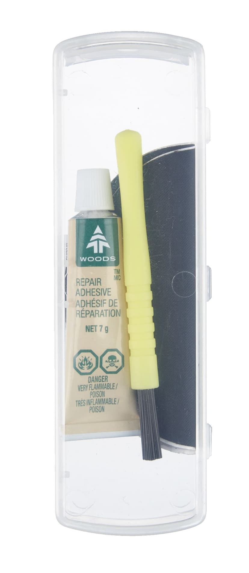 Woods Permanent Adhesive Seam & Hole Patch Field Repair Kit For Fabrics, Tents, Tarps & Boots