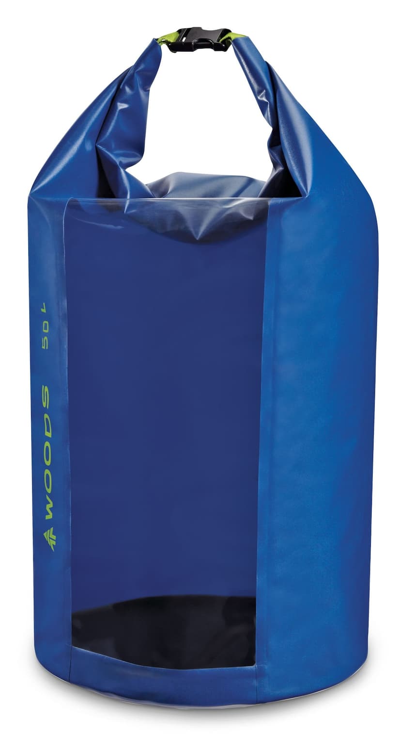 Woods Heavy Duty Waterproof Dry Bag w/ Window For Camping, Hiking & Water Sports, 50-L, Blue