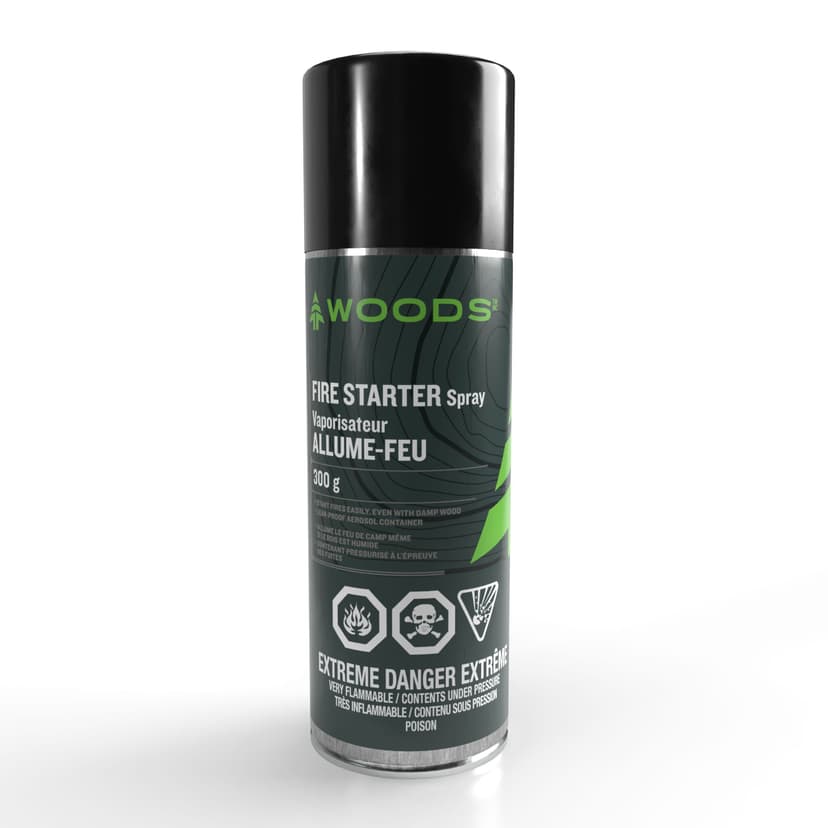Woods Fire Starter Fluid Spray For Camping Fires, Firepits & Charcoal/Wood BBQs, 300-g