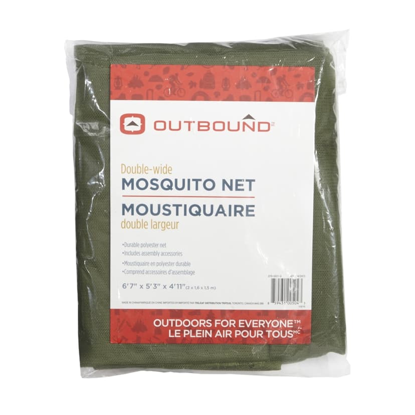 Outbound 2-Person Rectangular Mesh Mosquito Net For Camping, Fits 2 Sleeping Bags/Cots