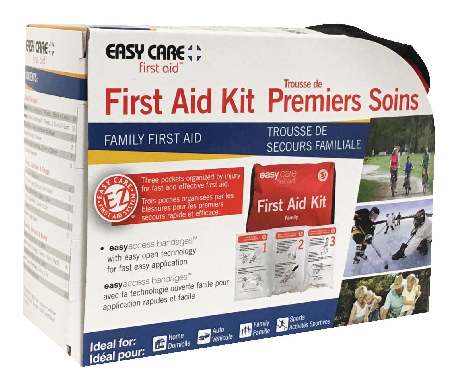 Easy Care First Aid Family First Aid Kit, Emergency Medical Injury & Survival Supplies w/ Case