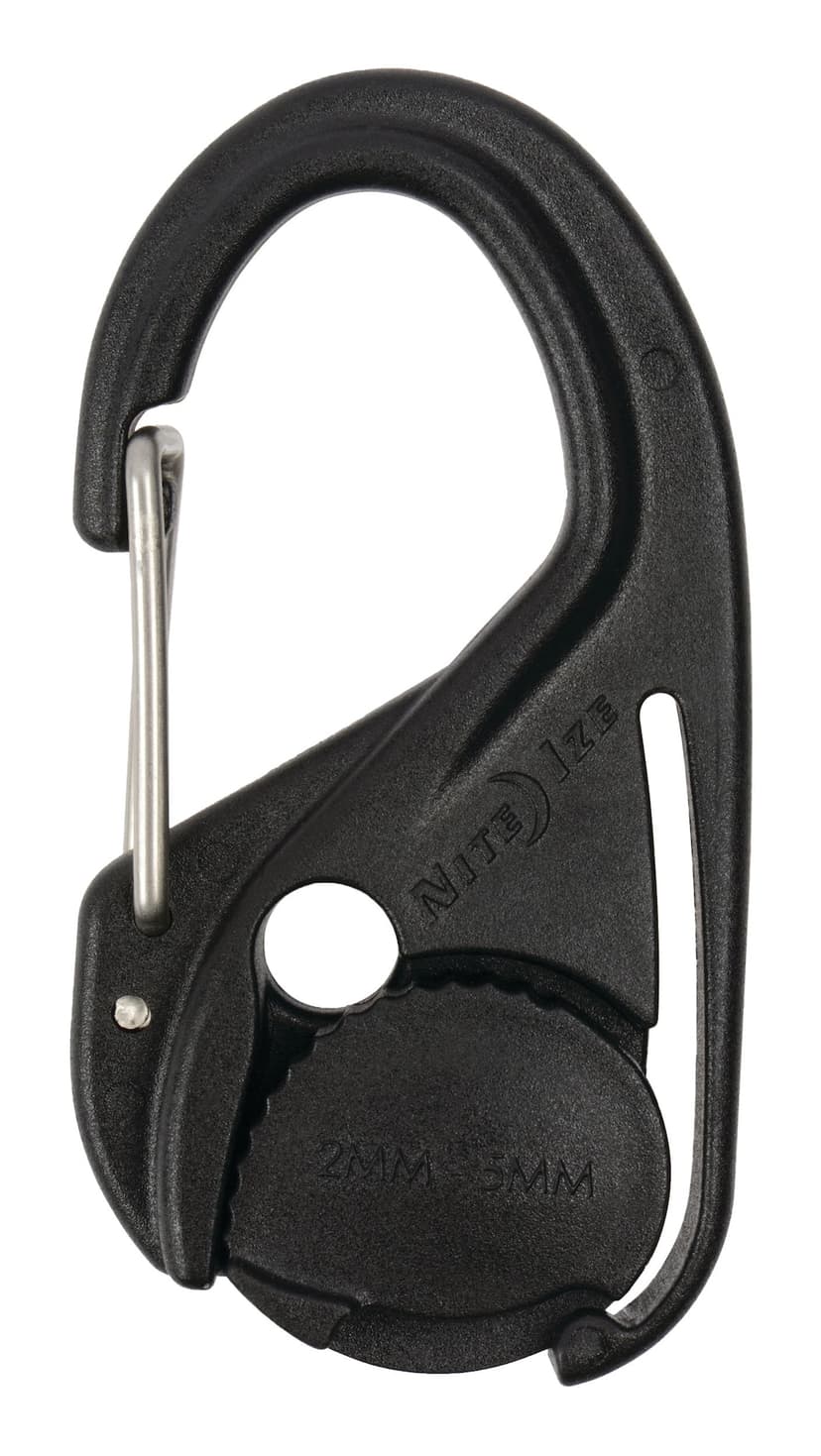 Nite Ize CamJam Plastic No-Knot Cord Tightener & Wiregate Carabiner Clip w/ 8-Ft Rope, 2-pk