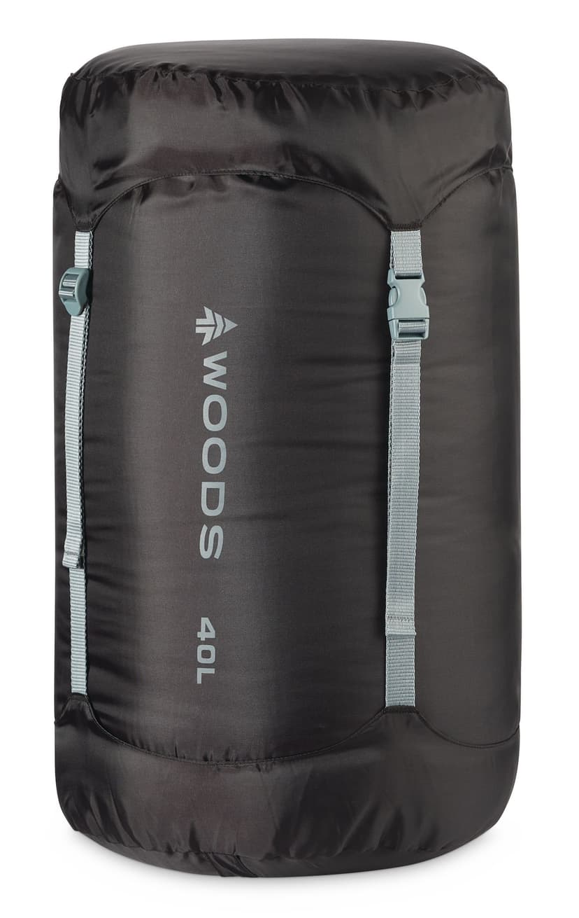 Woods Backpacker Lightweight Compression Stuff Sack, 40-L, Black, X-Large