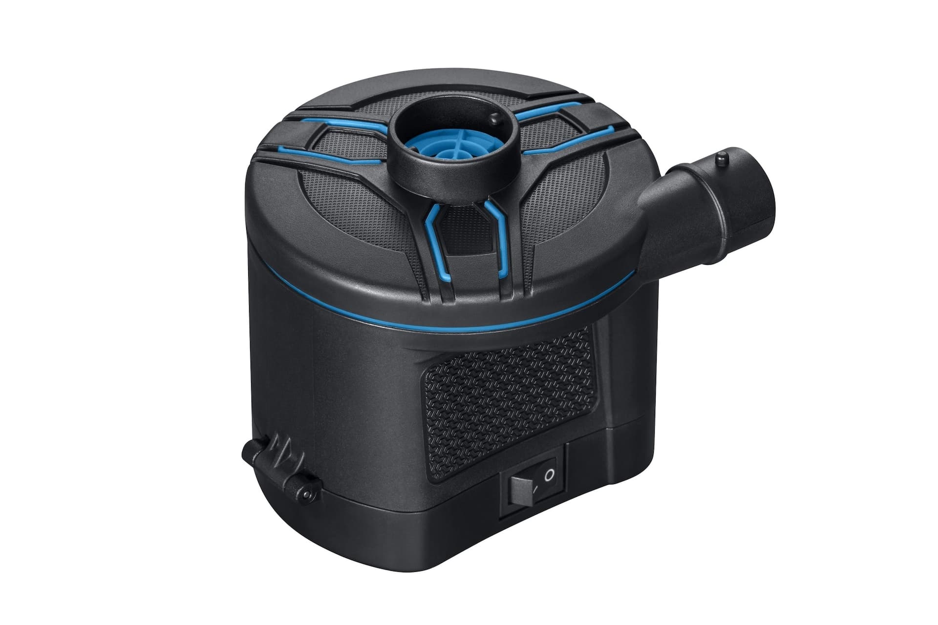 Outbound Side Winder Portable Battery Powered Air Pump w/ Valve Nozzles, Inflates/Deflates
