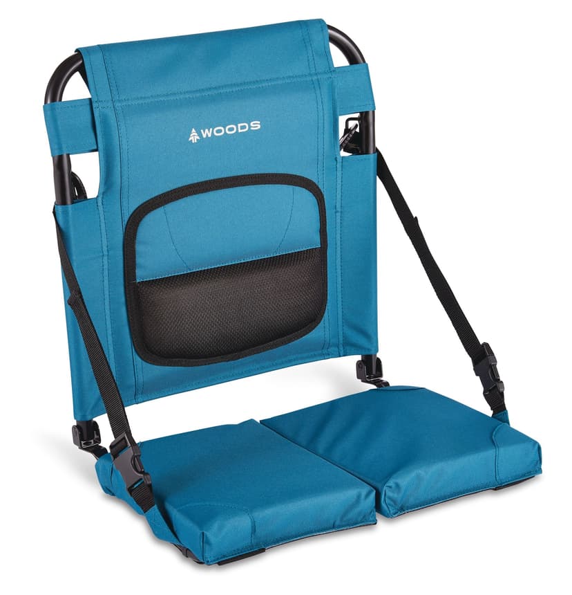 Woods Expedition Portable Folding Canoe Seat Pad Cushion w/ Adjustable Backrest & Lumbar Support, Assorted