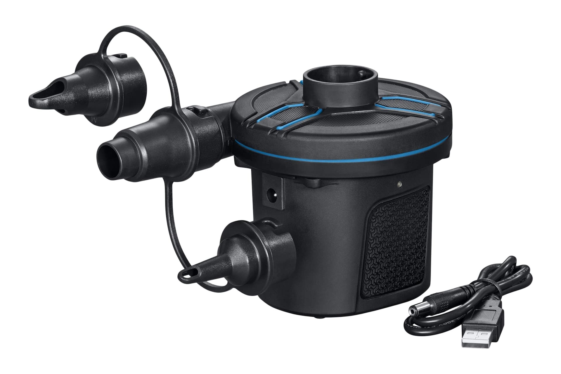 Outbound Rechargable Battery Powered Portable Air Pump w/ Valve Nozzles, Inflates/Deflates