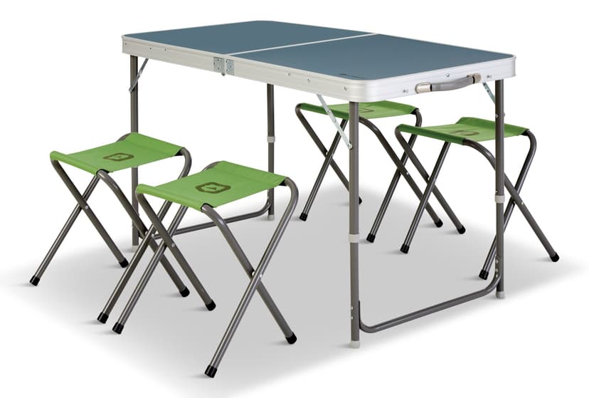 Outbound Camping Table and Stools Set, 5-pc, 4 Seats, Grey