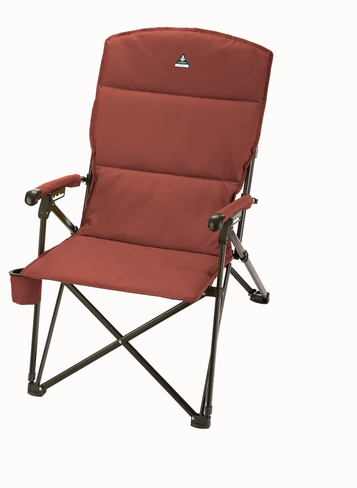 Woods™ Siesta Folding Reclining Padded Camping Chair, Red
