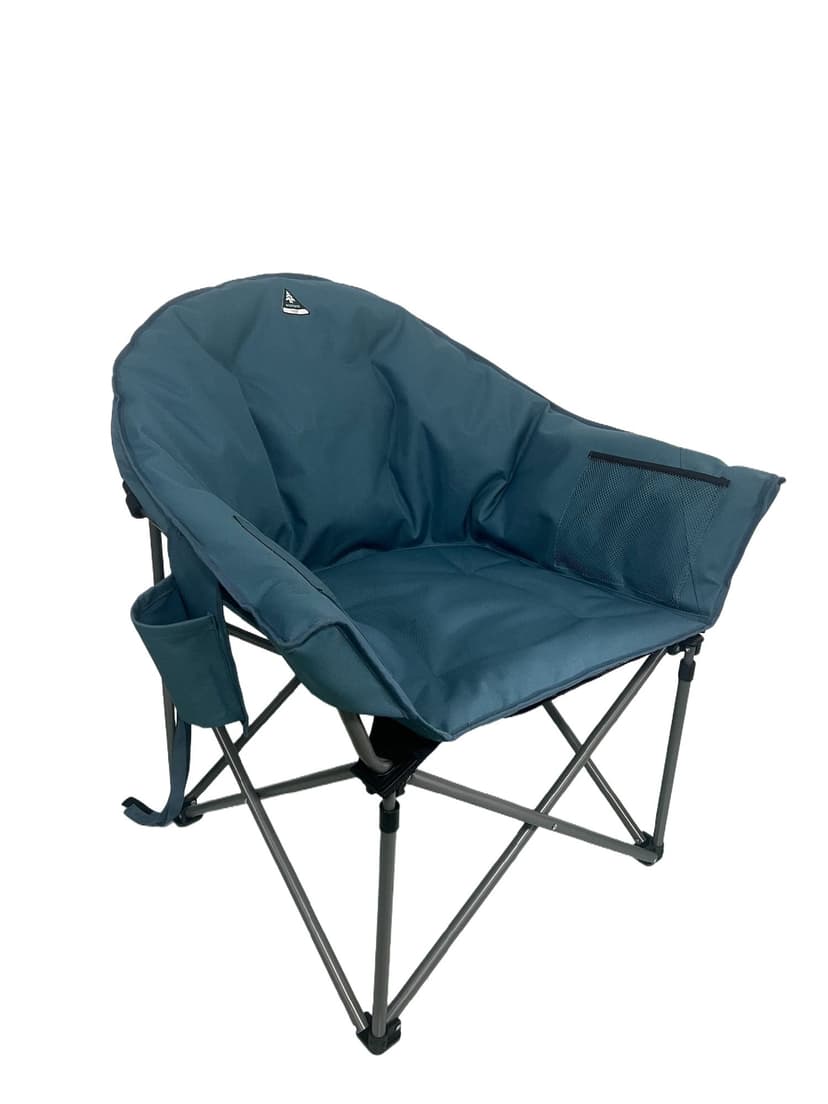 Woods Strathcona+ Deluxe Fully Padded Portable Folding Bucket Camping Chair with Cup Holder, Blue