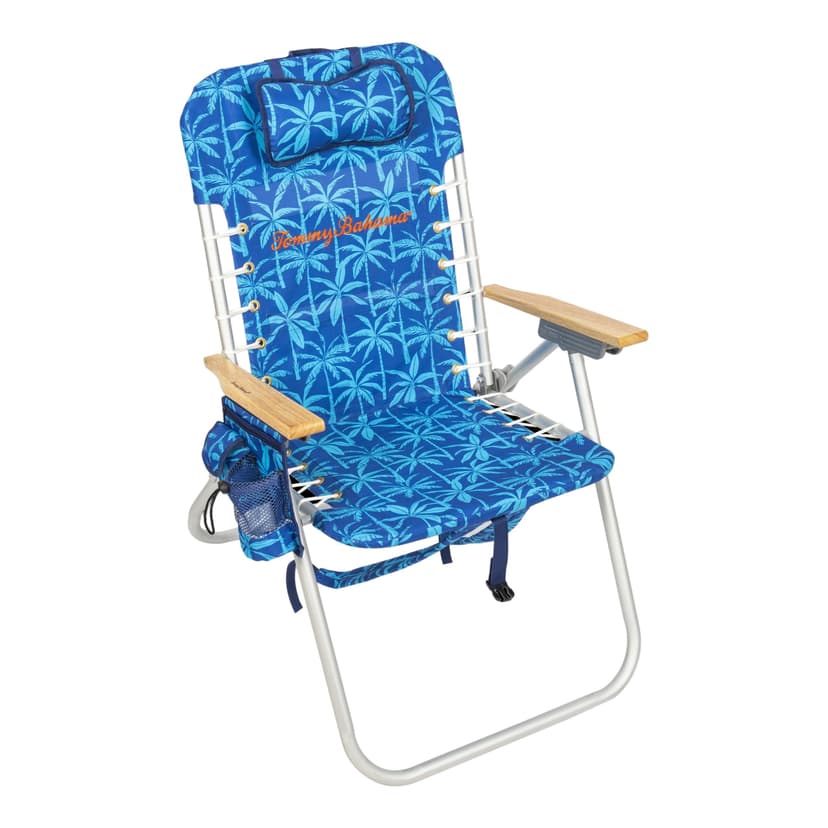Tommy Bahama Hi Boy 4-Position Lace Up Camping/Beach Backpack Chair, Blue