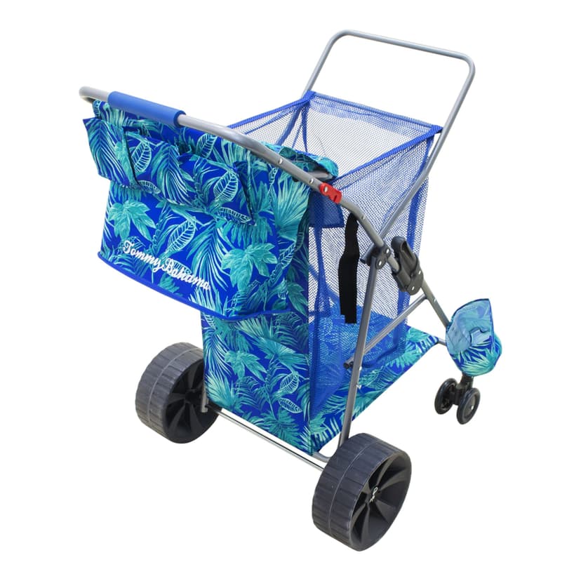 Tommy Bahama Deluxe Wonder Wheeler Collapsible Beach Cart, Blue