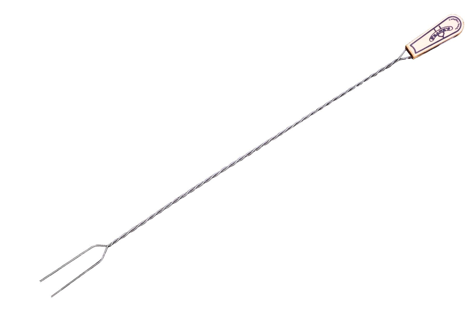 Frank's Campfire Sticks with Wooden Handle, Silver, 34-in, for Camping