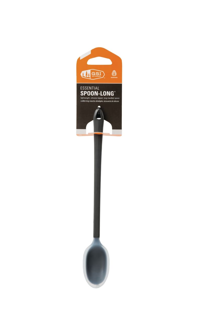 GSI Outdoors Essential Spoon, One Teaspoon, Tapered Silicone Edge, Long