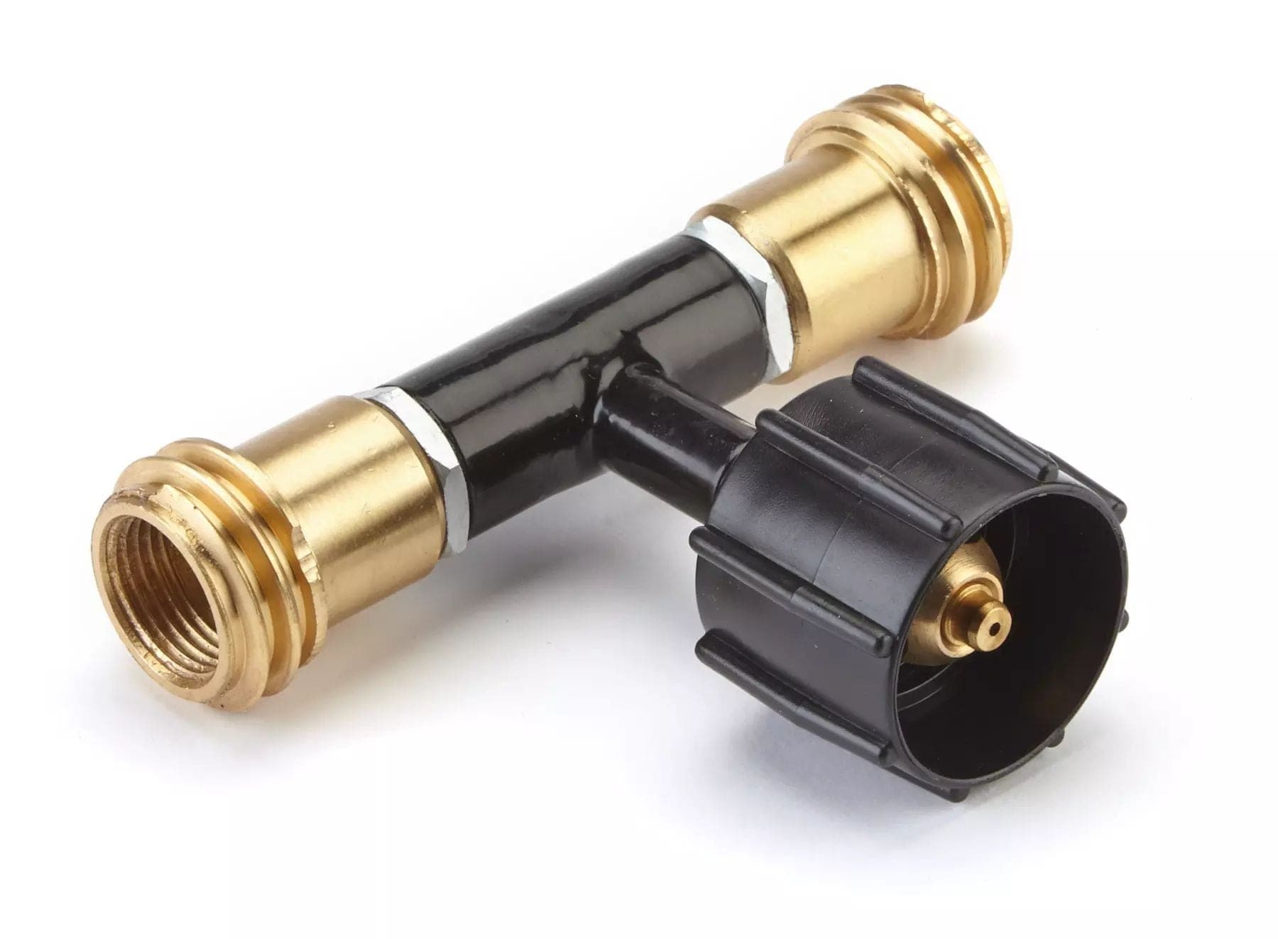 Woods™ Brass & Steel Dual Appliance Tank Converter for Camping, 20-lb