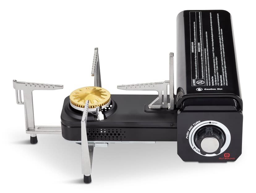 Outbound Folding Single-Burner Butane Stove, Steel, Charcoal Colour