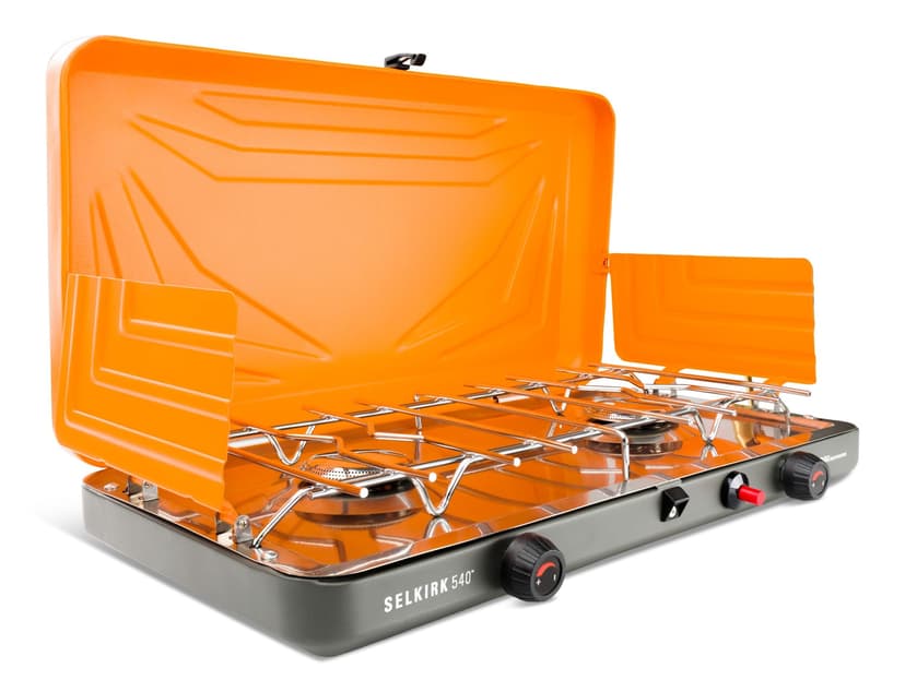 GSI Outdoors Selkirk 540 Camp Stove, Includes Lid, Stove Regulator & Windscreen, Orange