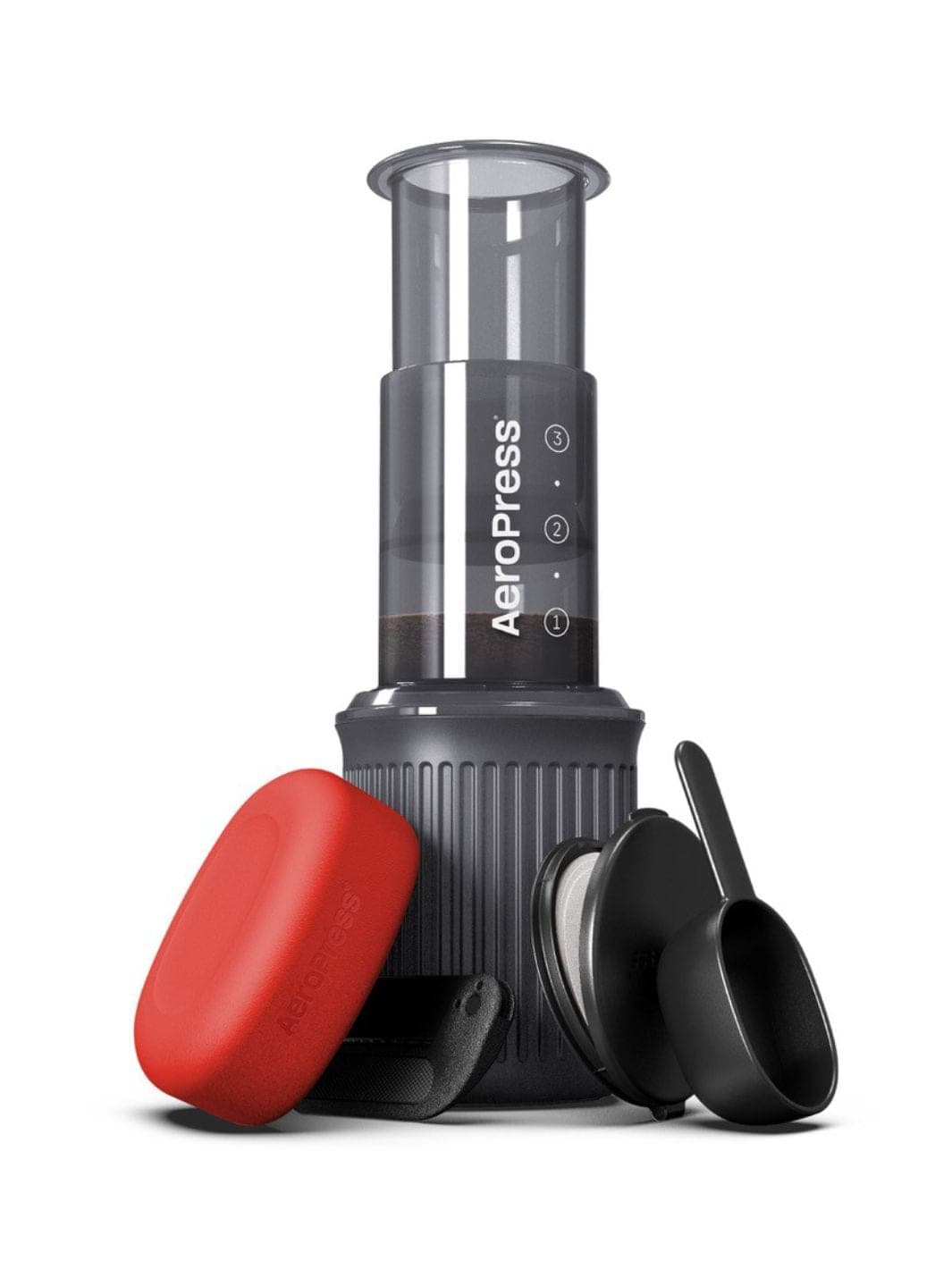 AeroPress Go Portable Travel Coffee Maker, 1-Cup, Grey