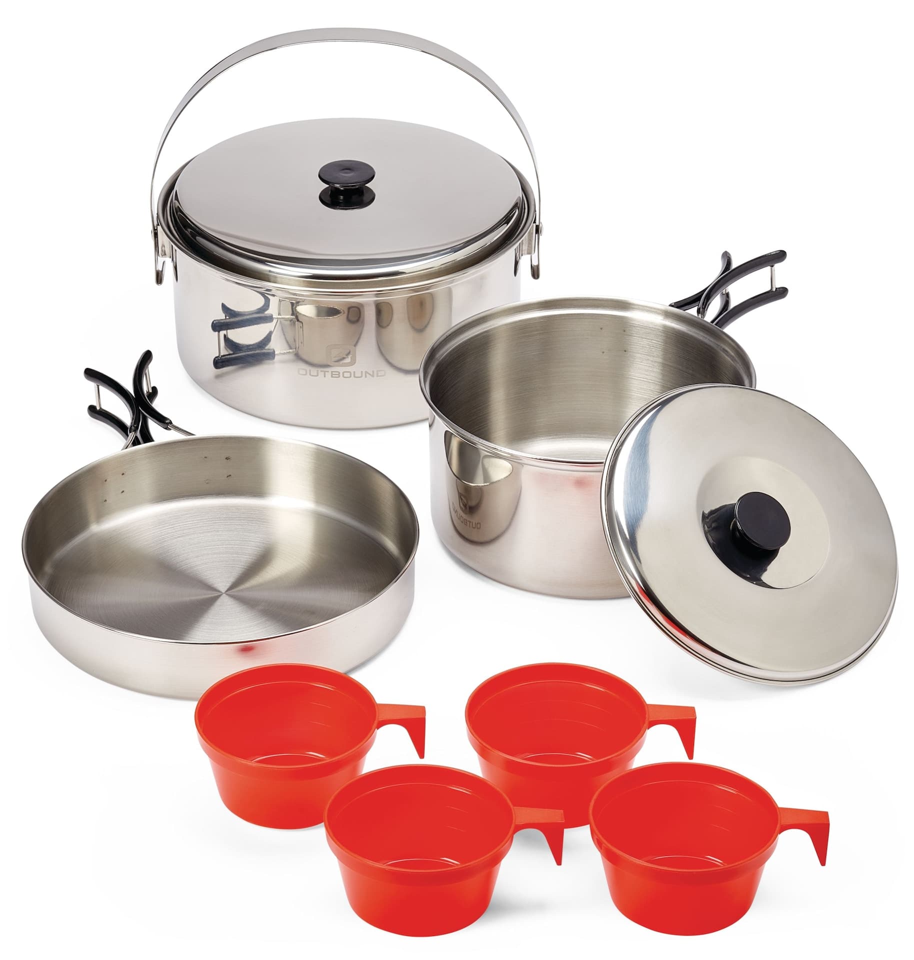 Outbound 8-Piece Stainless Steel Camping Cookware Set