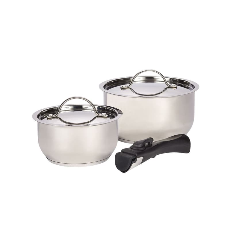 Woods Provision Stainless Steel Camping Cook Pot Set, Made in Canada, 3-pc