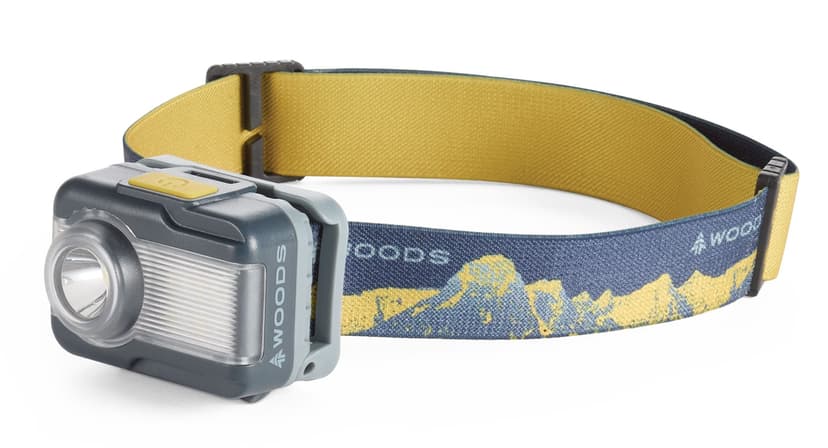 Woods Flash Battery-Powered IPX4 LED Camping Headlamp, 300 Lumens, Blue
